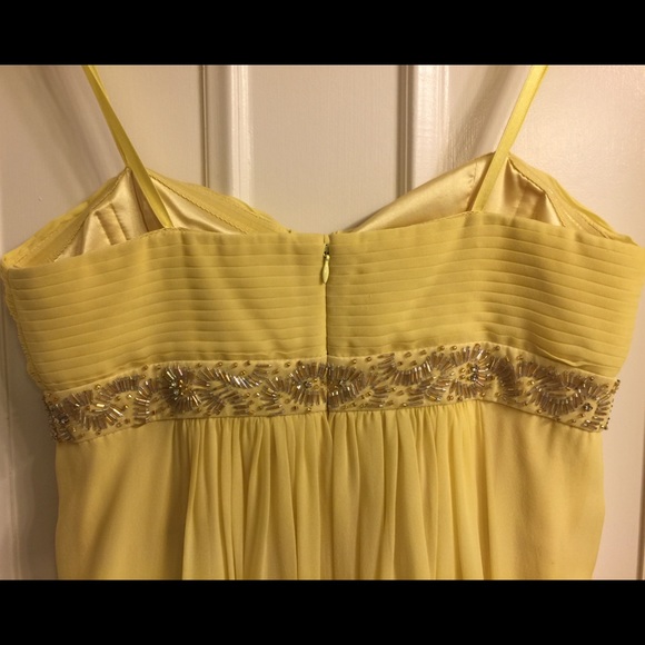 BCBG Pale Lime Silk Chiffon Strapless Gown - Picture 3 of 5